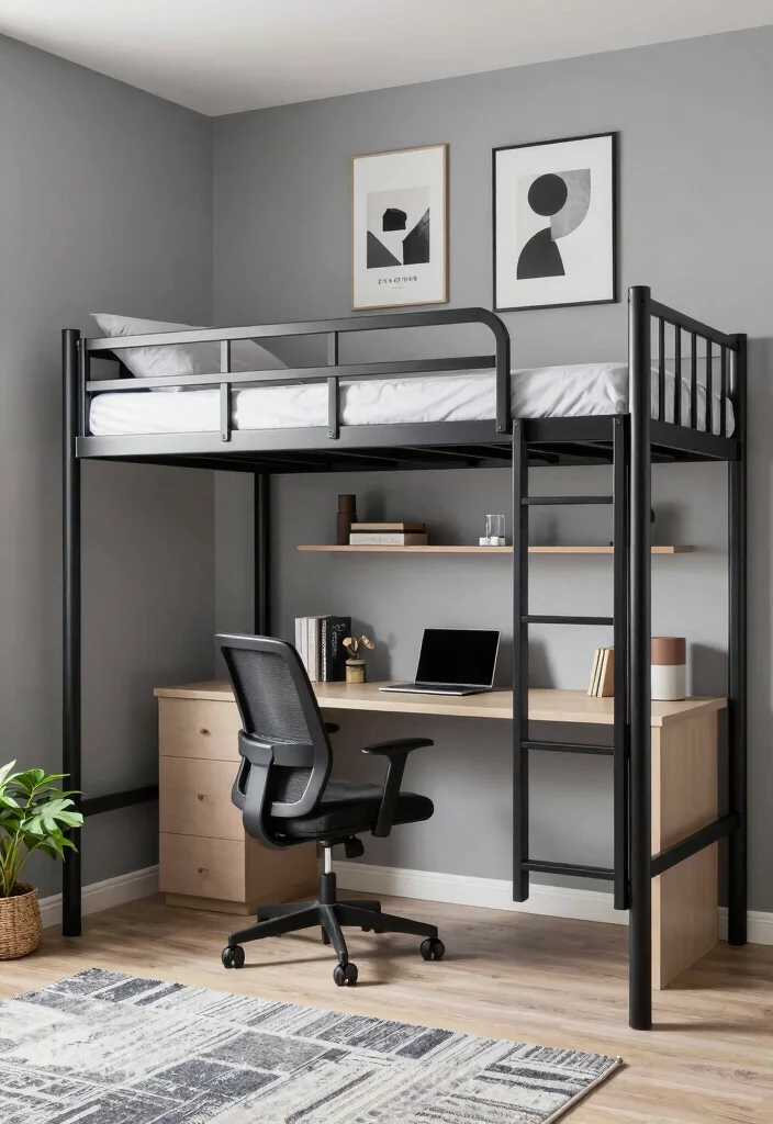10 Bunk Bed Bedroom Ideas to Save Space 12 10 Bunk Bed Bedroom Ideas to Save Space 2. Modern Loft Bunk Bed 0