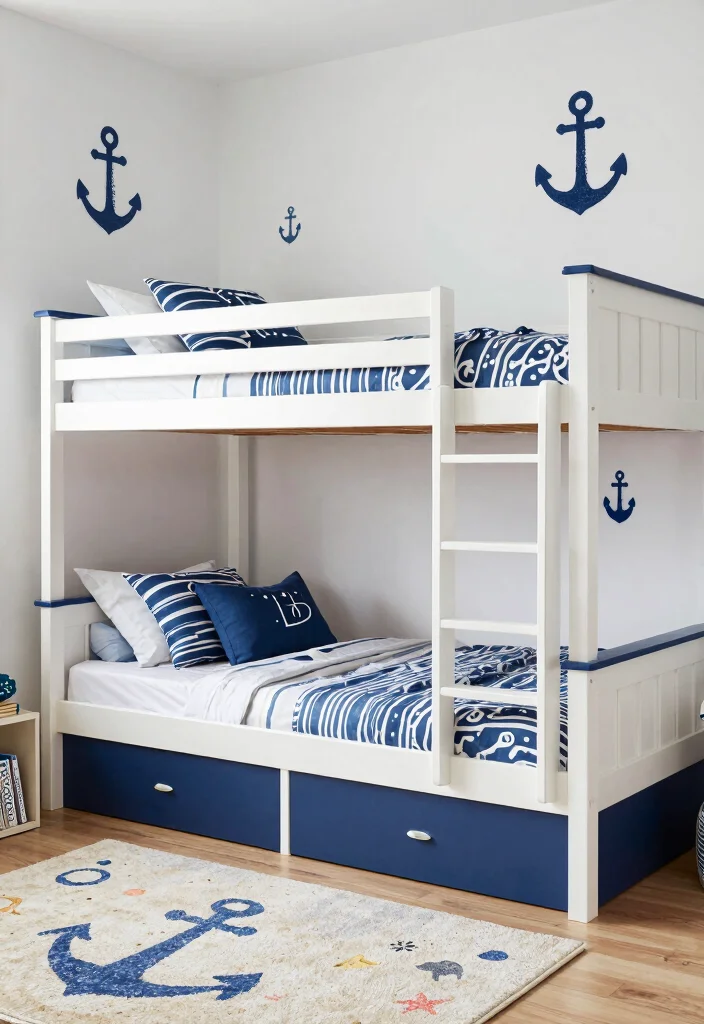10 Bunk Bed Bedroom Ideas to Save Space 23 10 Bunk Bed Bedroom Ideas to Save Space 3. Nautical Themed Bunk Beds 0