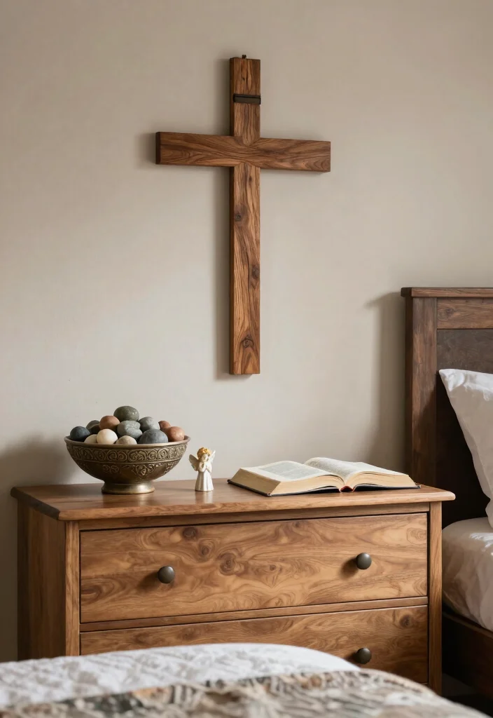 10 Christian Bedroom Ideas with Meaningful Decor 4. Religious Bedroom Accents 0