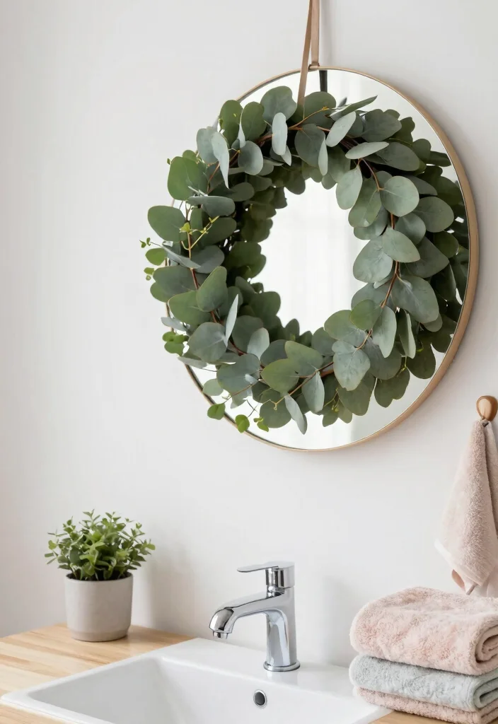 10 Christmas Bathroom Decor Ideas for Subtle Festive Touch 1. Eucalyptus Wreaths 0