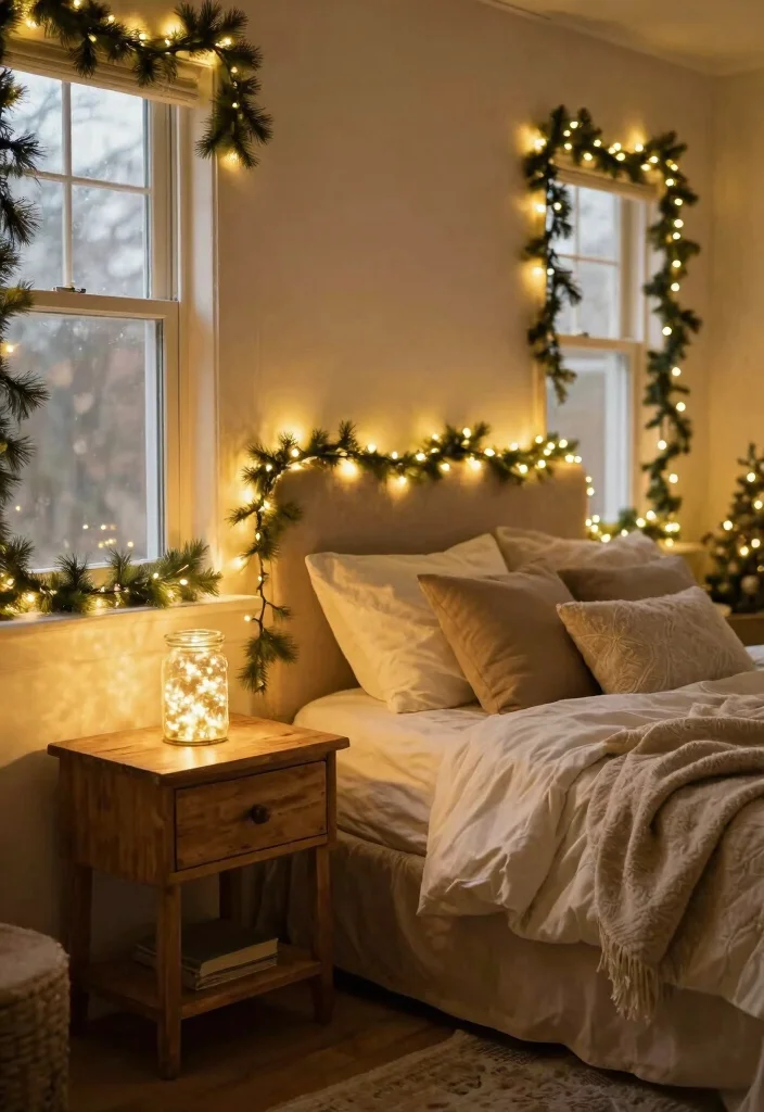 10 Christmas Bedroom Decor Ideas for a Festive Feel 1. Twinkling Fairy Lights 0 1
