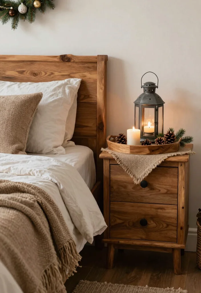 10 Christmas Bedroom Decor Ideas for a Festive Feel 2. Rustic Wooden Accents 0 1