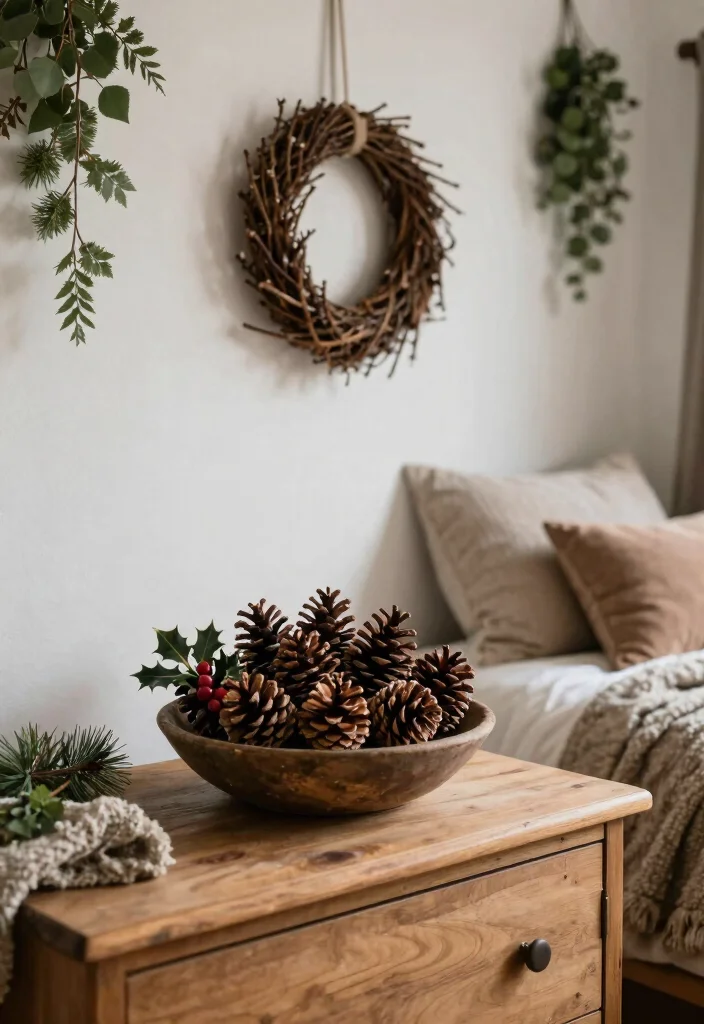 10 Christmas Bedroom Decor Ideas for a Festive Feel 6. Nature Inspired Decor 0