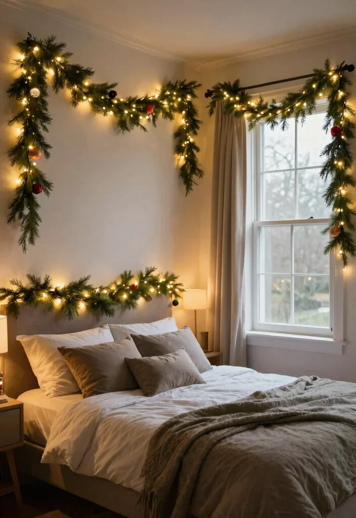 10 Christmas Bedroom Decor Ideas for a Festive Feel 8. Decorative Garlands 0