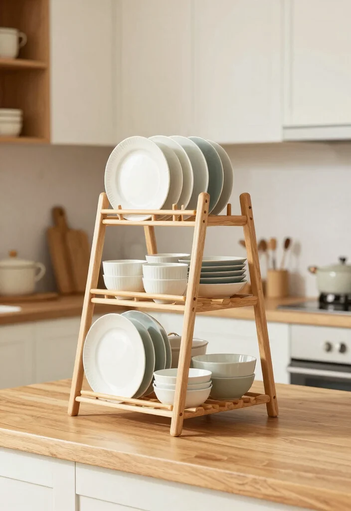 10 Kitchen Drying Rack Ideas for Daily Use 4. Tiered Drying Rack 0