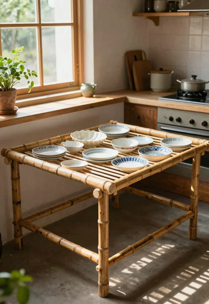 10 Kitchen Drying Rack Ideas for Daily Use 6. Bamboo Drying Rack 0