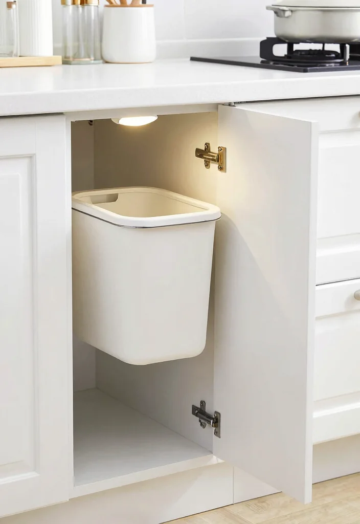 10 Kitchen Dustbin Ideas That Stay Hidden 4. Cabinet Door Trash Solutions 0