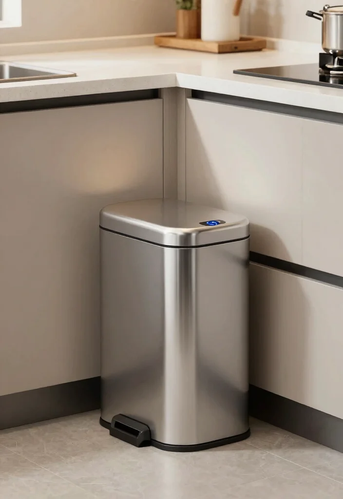 10 Kitchen Dustbin Ideas That Stay Hidden 7. Trash Can with Smart Features 0