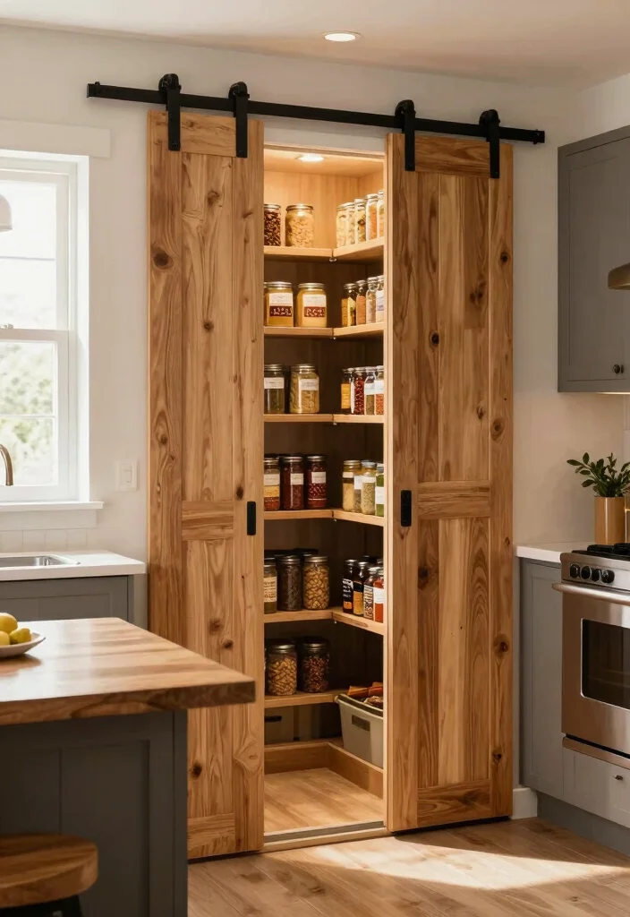 10 Kitchen Pantry Door Ideas for Style and Function 12 10 Kitchen Pantry Door Ideas for Style and Function 2. Sliding Barn Door 0