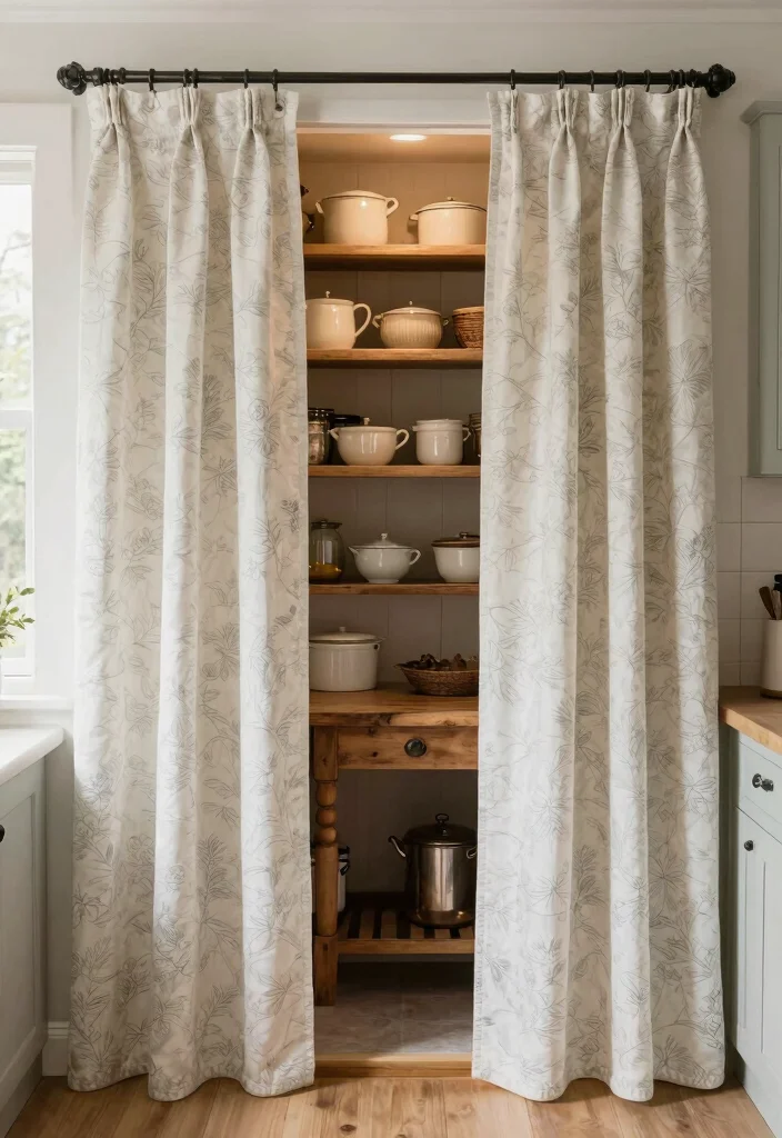 10 Kitchen Pantry Door Ideas for Style and Function 49 10 Kitchen Pantry Door Ideas for Style and Function 9. Decorative Curtains 0
