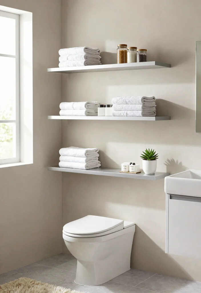 10 Mini Bathroom Ideas for Small and Tight Spaces 1 10 Mini Bathroom Ideas for Small and Tight Spaces 1. Floating Shelves for Stylish Storage 0