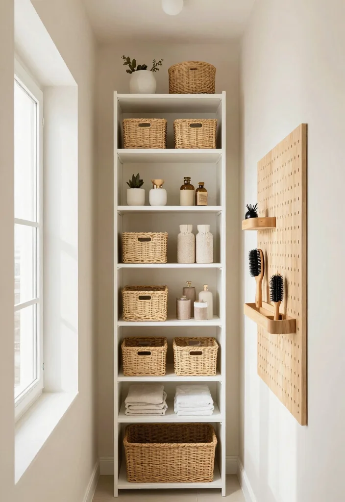 10 Mini Bathroom Ideas for Small and Tight Spaces 24 10 Mini Bathroom Ideas for Small and Tight Spaces 4. Vertical Storage Solutions 0
