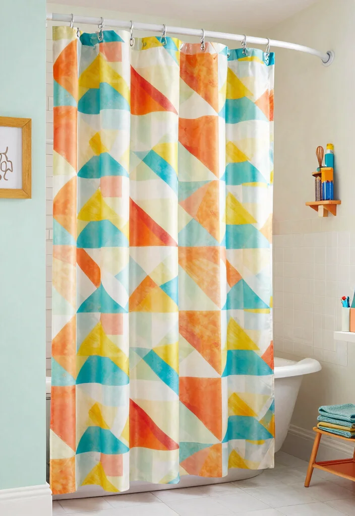 10 Mini Bathroom Ideas for Small and Tight Spaces 47 10 Mini Bathroom Ideas for Small and Tight Spaces 7. Shower Curtains with Pizzazz 0
