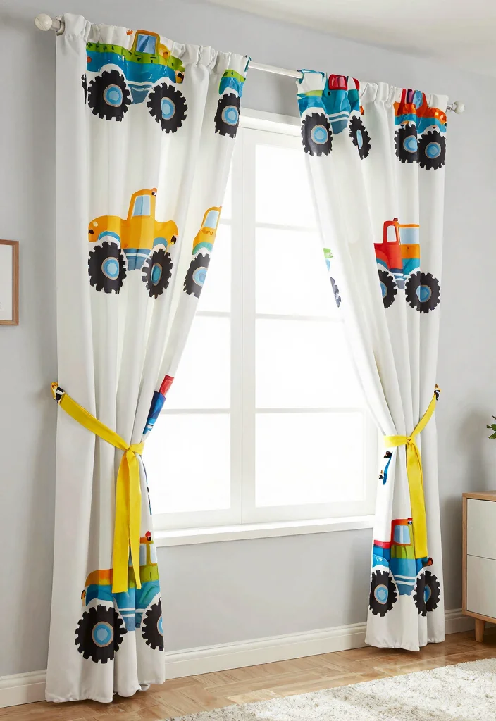 10 Monster Truck Bedroom Ideas for Kids Who Love Cars 8. Playful Curtains 0