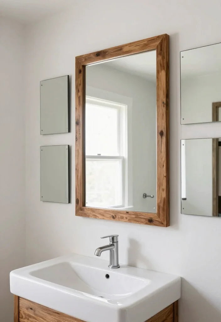 10 Rustic Half Bathroom Ideas with Cozy Character 9. Using Mirrors for Space Enhancement 0