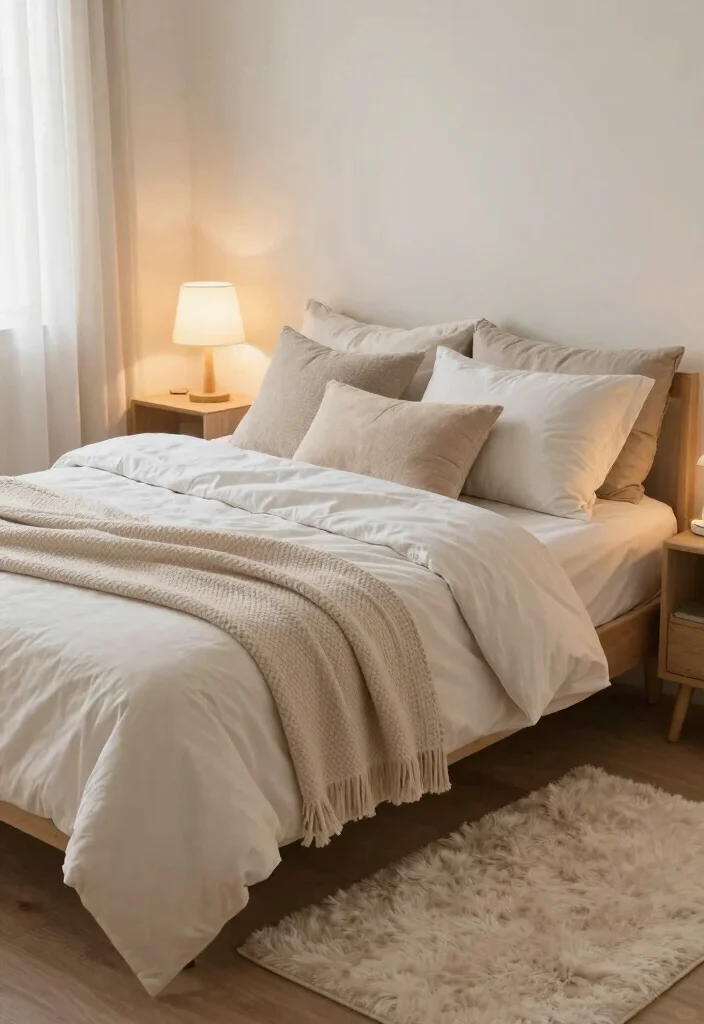 10 Simple Small Bedroom Ideas That Feel Open 6. Cozy Accessories 0