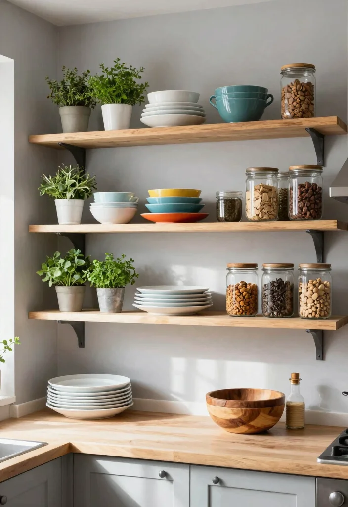 10 Simple Small Kitchen Ideas That Work Well 1. Open Shelving for Easy Access 0