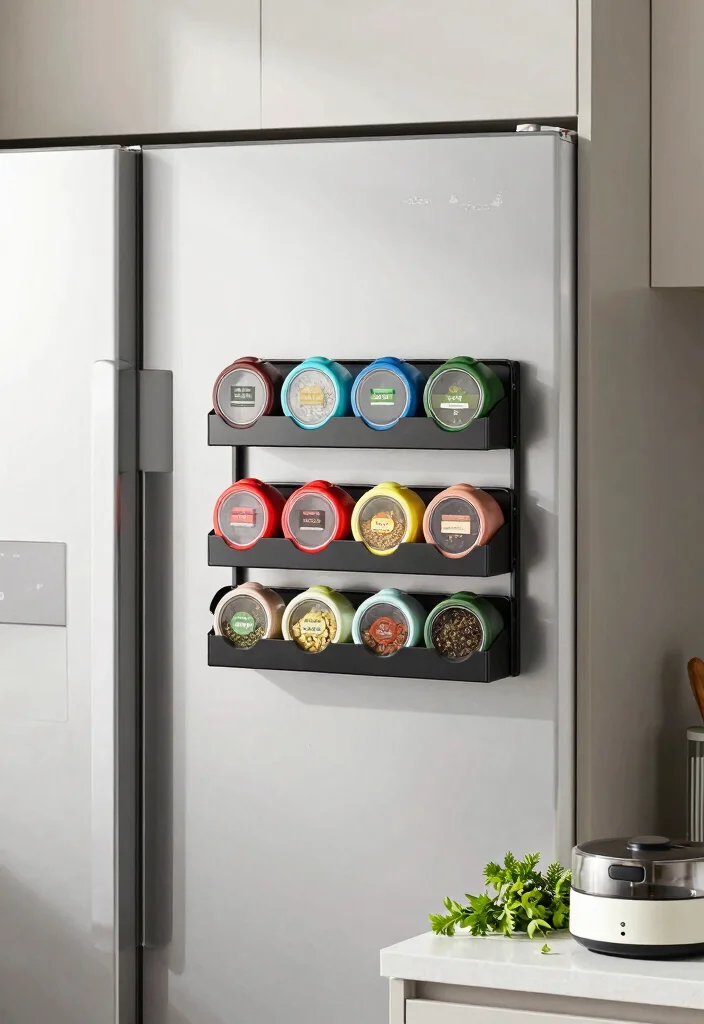 10 Simple Small Kitchen Ideas That Work Well 2. Magnetic Spice Racks 0