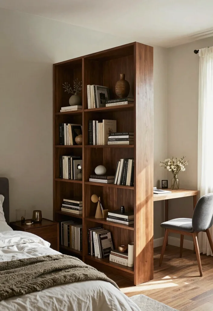 10 Small Square Bedroom Ideas with Smart Layouts 10. Innovative Room Dividers 0