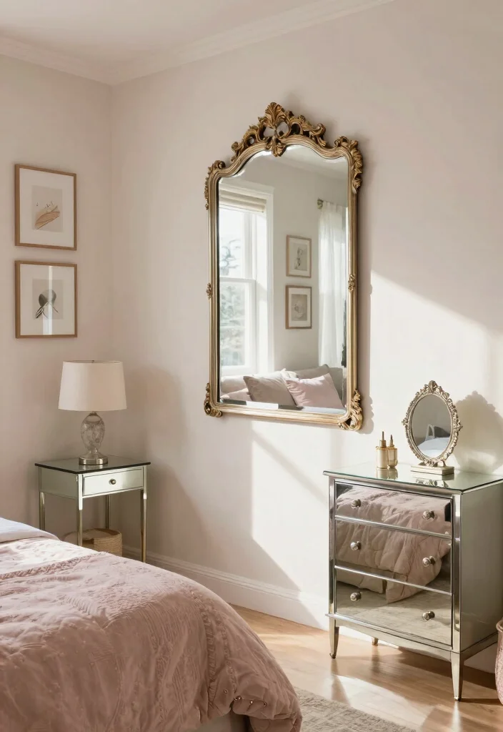 10 Small Square Bedroom Ideas with Smart Layouts 3. Mirrored Accents 0