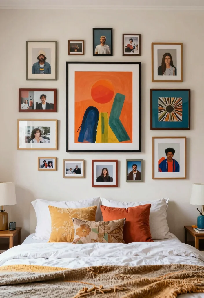 10 Small Square Bedroom Ideas with Smart Layouts 8. Personalized Artwork 0