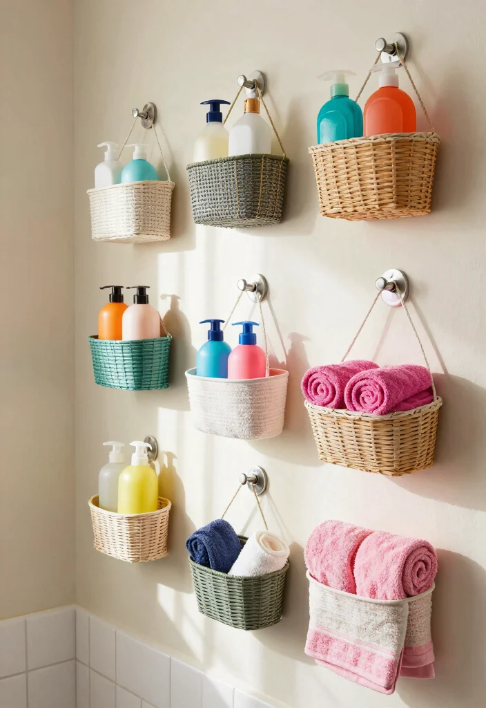 10 Tiny Bathroom Storage Ideas That Use Every Inch 24 10 Tiny Bathroom Storage Ideas That Use Every Inch 4. Hanging Baskets 0