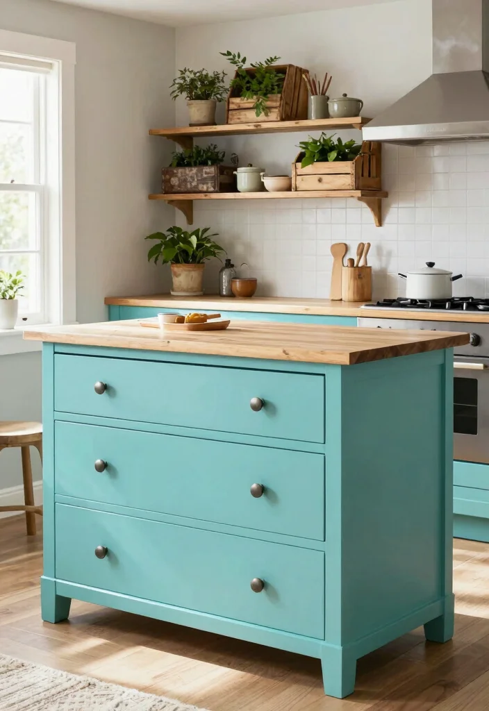 10 Tiny Kitchen Ideas on a Realistic Budget 9. Repurpose Old Furniture 0
