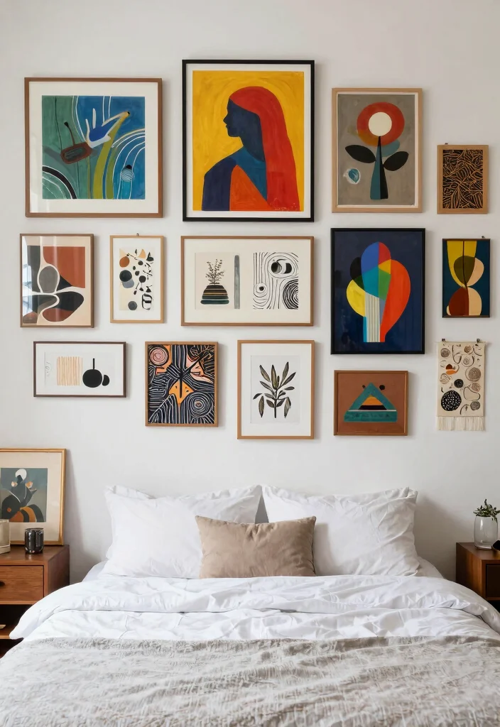 12 Airbnb Bedroom Ideas Guests Love Booking 10. Creative Artwork 0