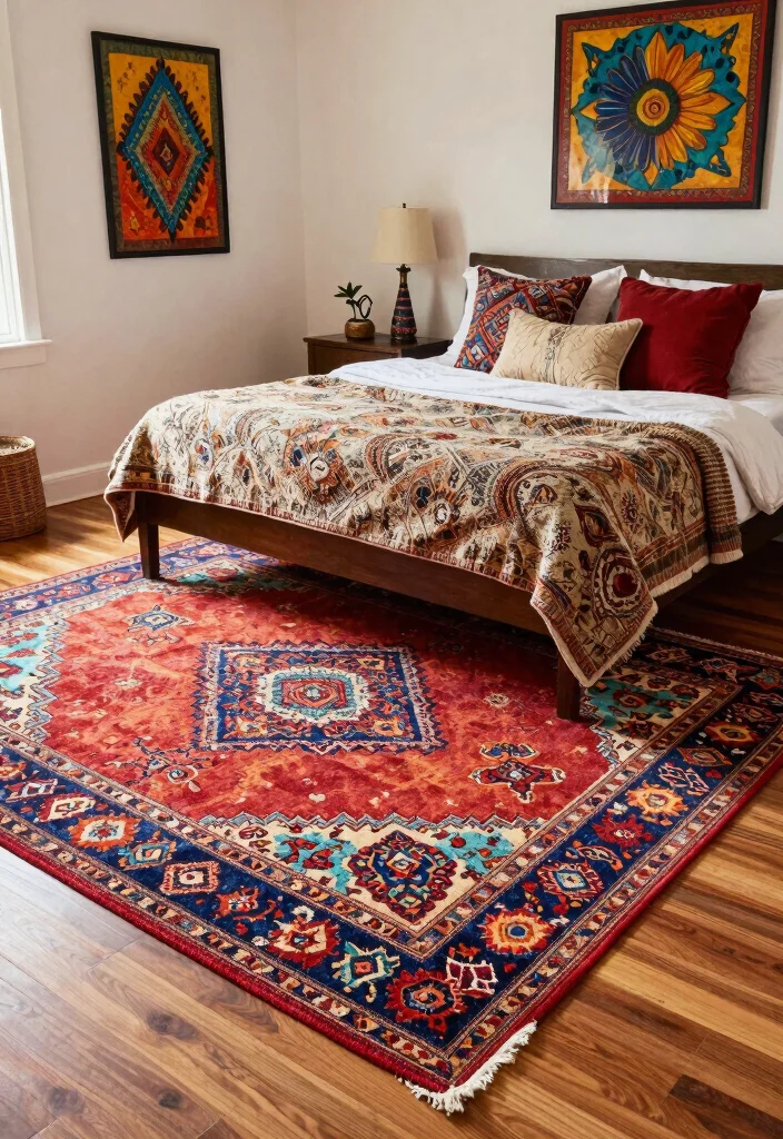 12 Airbnb Bedroom Ideas Guests Love Booking 8. Statement Rugs 0