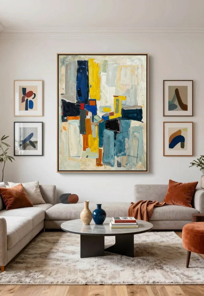 12 Airbnb Living Room Ideas Guests Remember 2. Statement Art Pieces 0