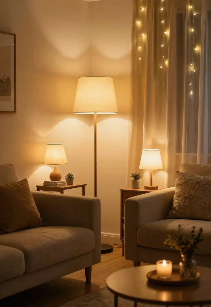 12 Airbnb Living Room Ideas Guests Remember 7. Warm Lighting 0