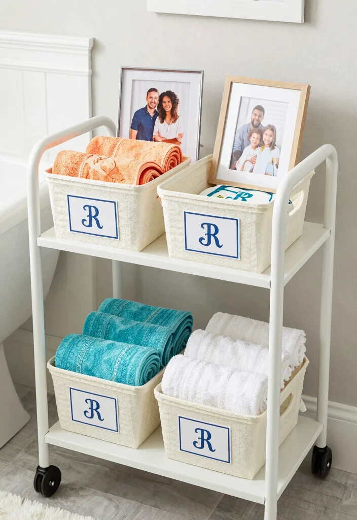 12 Bathroom Cart Ideas for Flexible Storage and Style 62 12 Bathroom Cart Ideas for Flexible Storage and Style 12. Personalized Accessory Carts 0