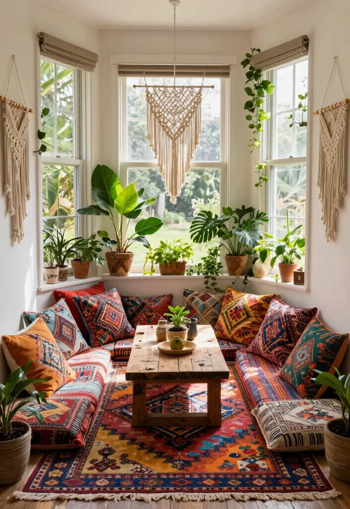 12 Bay Window Kitchen Nook Ideas with Natural Light 40 12 Bay Window Kitchen Nook Ideas with Natural Light 10. Bohemian Chic Vibes 0