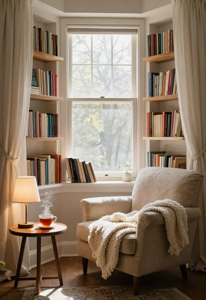 12 Bay Window Kitchen Nook Ideas with Natural Light 13 12 Bay Window Kitchen Nook Ideas with Natural Light 3. A Reading Haven with Bookshelves 0