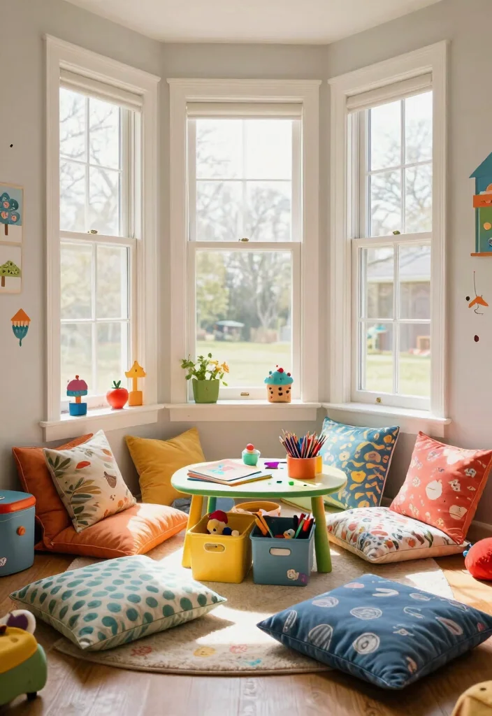 12 Bay Window Kitchen Nook Ideas with Natural Light 27 12 Bay Window Kitchen Nook Ideas with Natural Light 7. Playful Childrens Nook 0