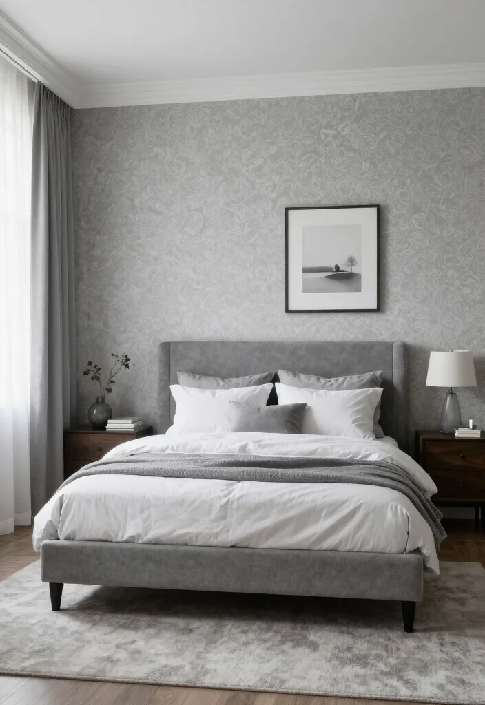 12 Bedroom Wallpaper Ideas to Add Instant Personality 27 12 Bedroom Wallpaper Ideas to Add Instant Personality 7. Monochromatic Magic 0