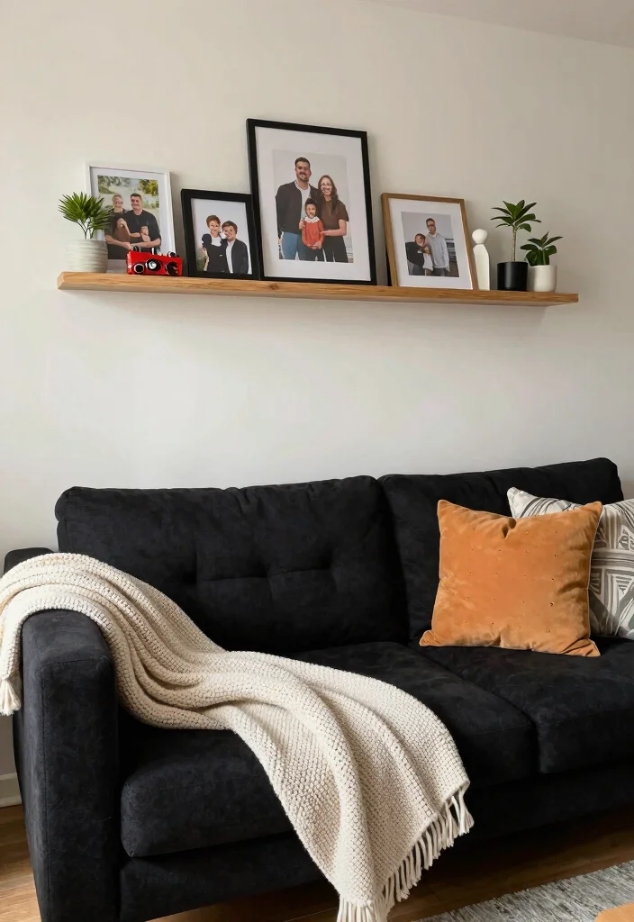 12 Black Living Room Decor Ideas with Modern Edge 12. Personal Touches 0