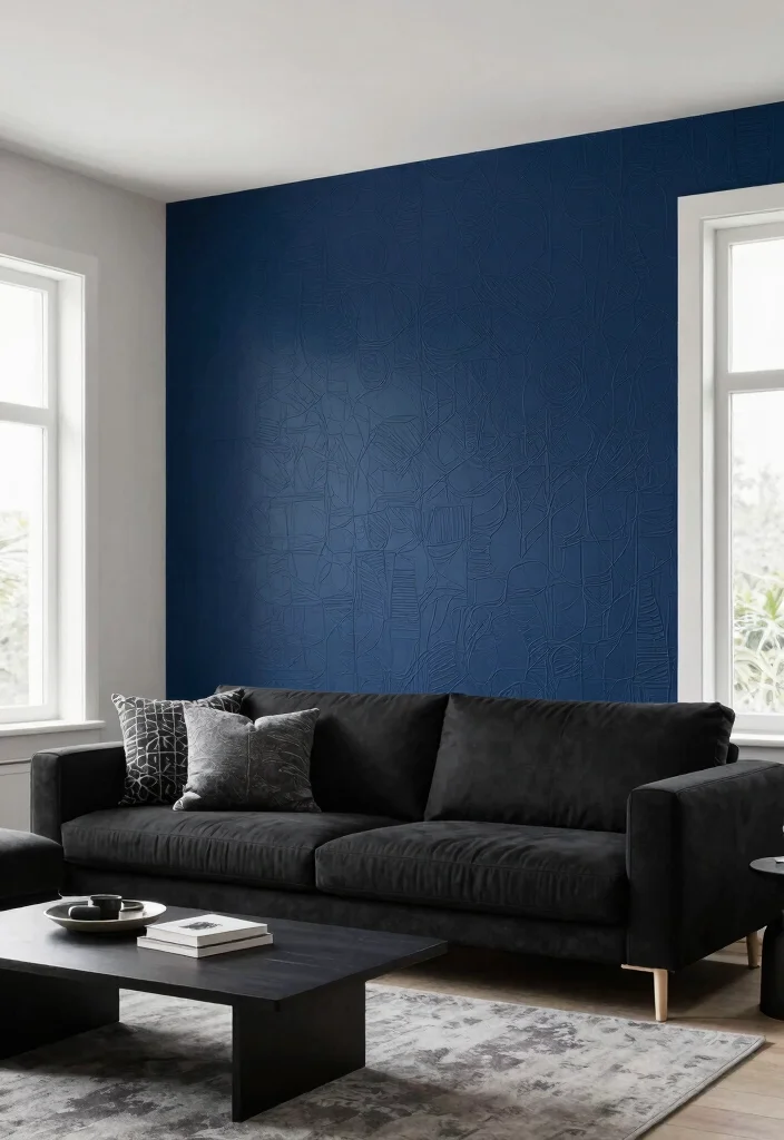 12 Black Living Room Decor Ideas with Modern Edge 8. Accent Walls 0