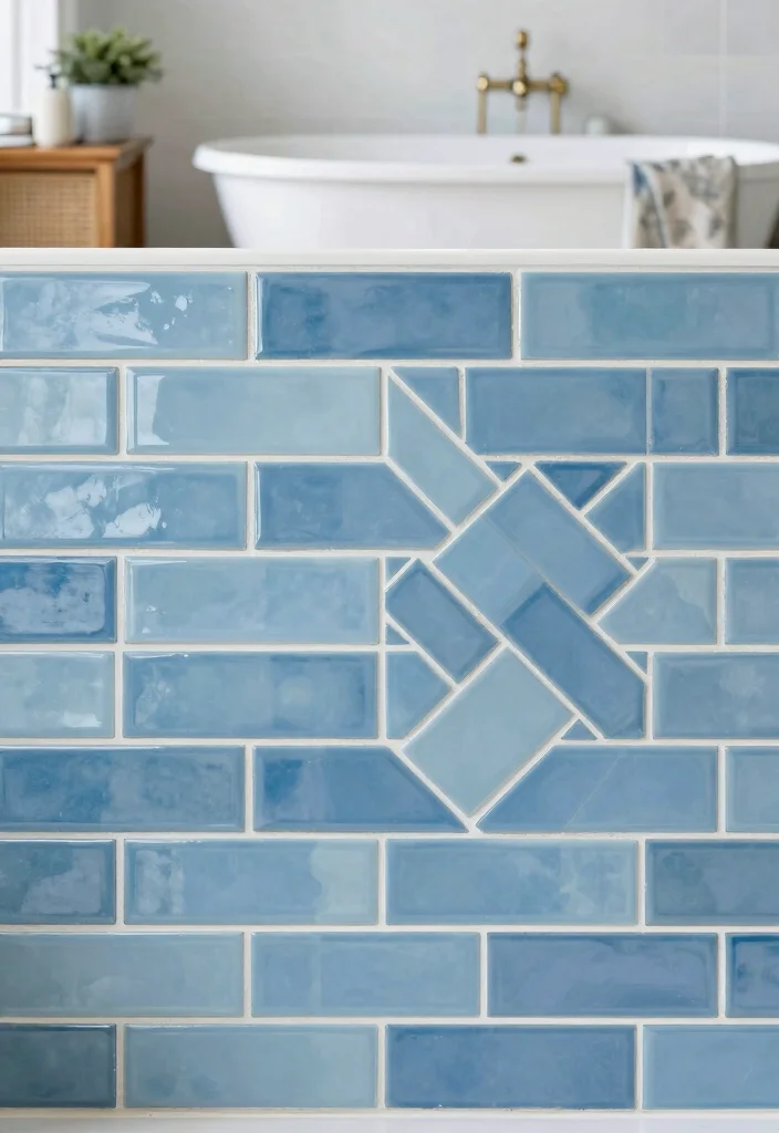 12 Blue Bathroom Tile Ideas for a Fresh Clean Finish 1. Ocean Inspired Subway Tiles 0