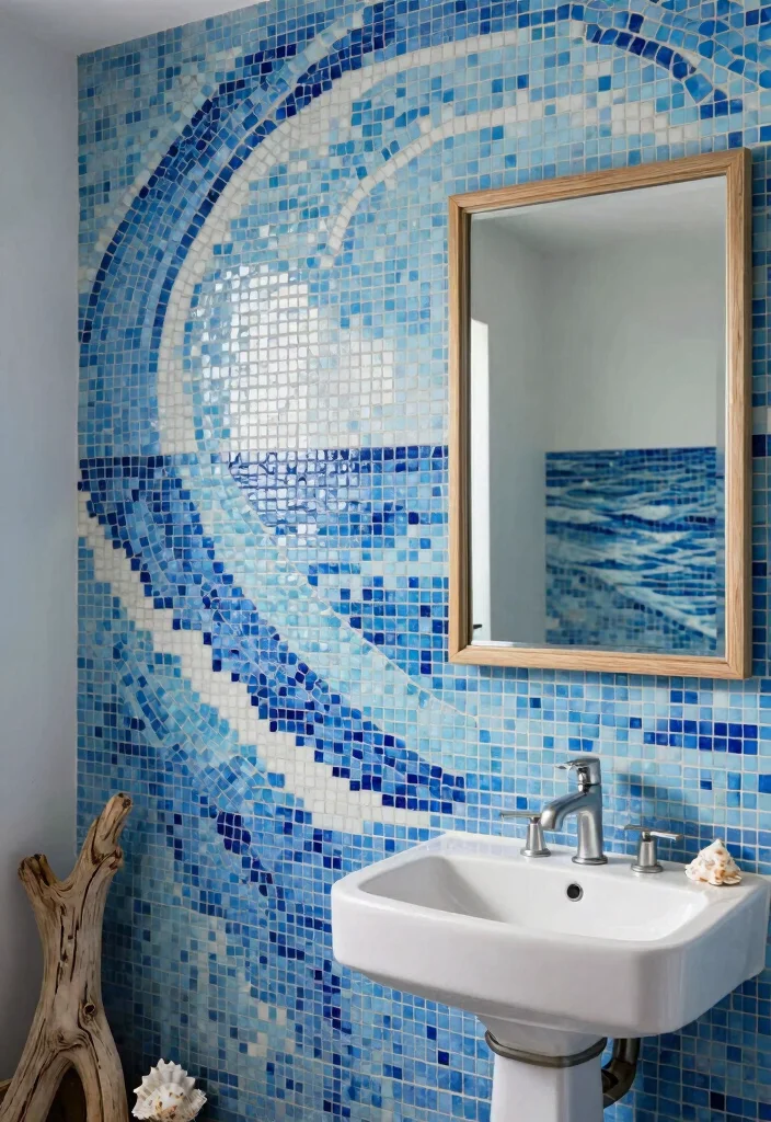 12 Blue Bathroom Tile Ideas for a Fresh Clean Finish 3. Mosaic Tiles for Detail 0