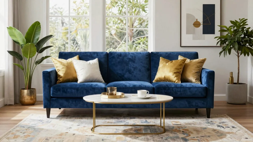 12 Blue Velvet Couch Living Room Ideas for a Luxe Look