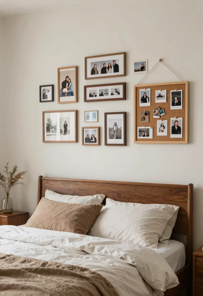 12 Brown Bed Frame Bedroom Ideas for Warm Styling 11. Personalize with Photos and Mementos 0