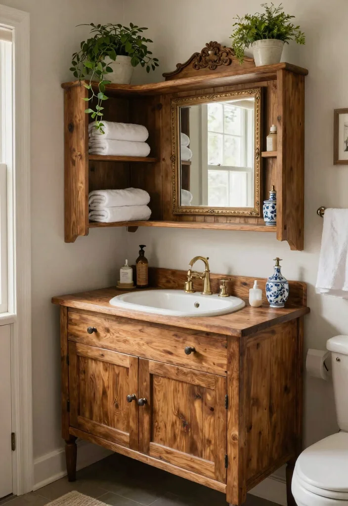 12 Classic Bathroom Ideas with Timeless Appeal 7. Wooden Elements Bringing Nature Indoors 0