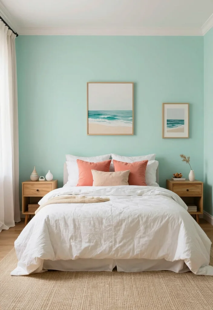 12 Coastal Beach Bedroom Ideas with Relaxed Style 1. Soft Color Palette 0