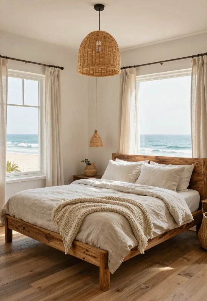 12 Coastal Beach Bedroom Ideas with Relaxed Style 2. Natural Materials 0