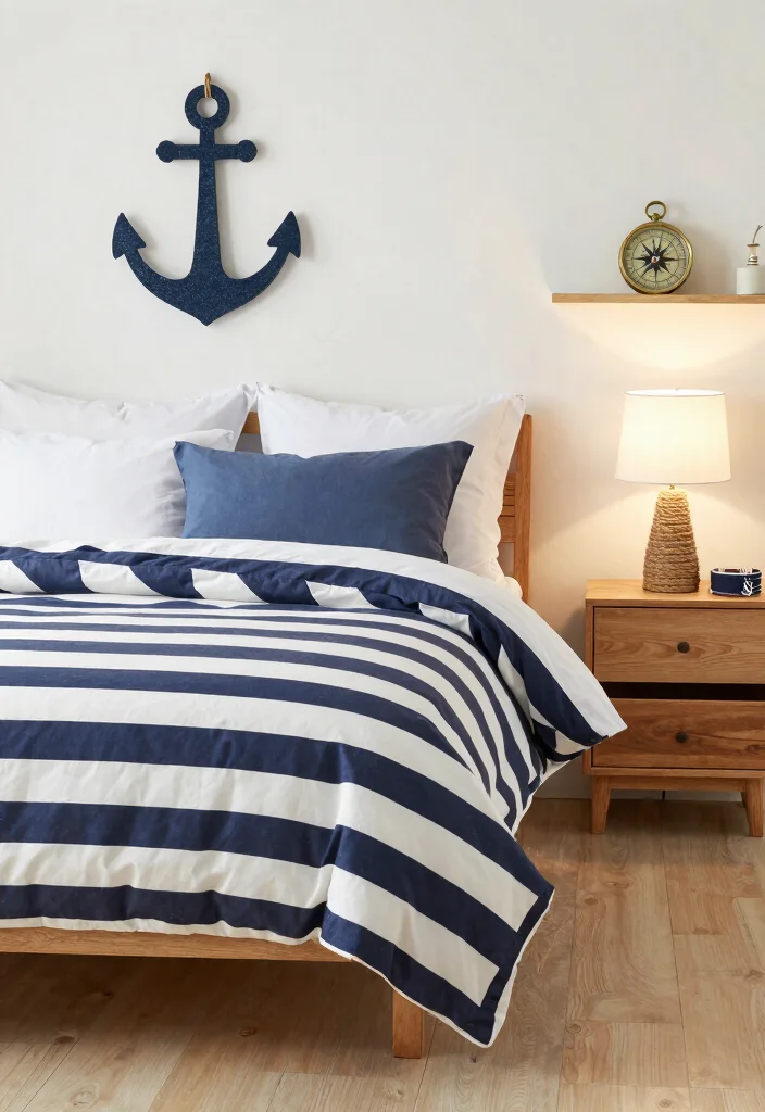 12 Coastal Beach Bedroom Ideas with Relaxed Style 3. Nautical Design Elements 0