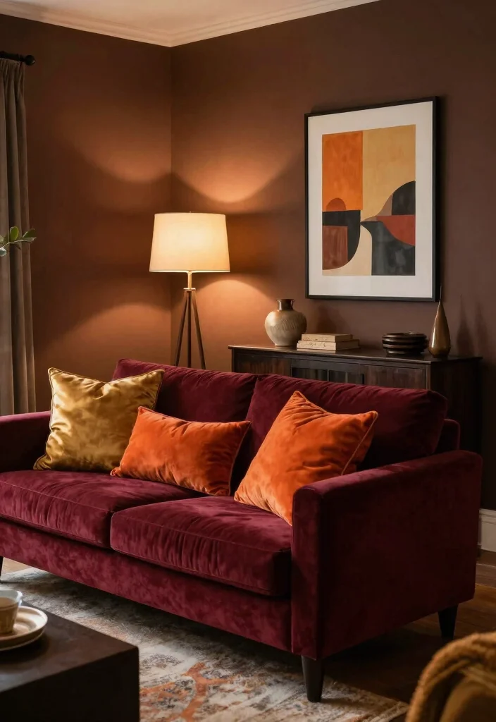 12 Dark Brown Living Room Decorating Ideas with Warmth 3. Warm Color Palettes 0