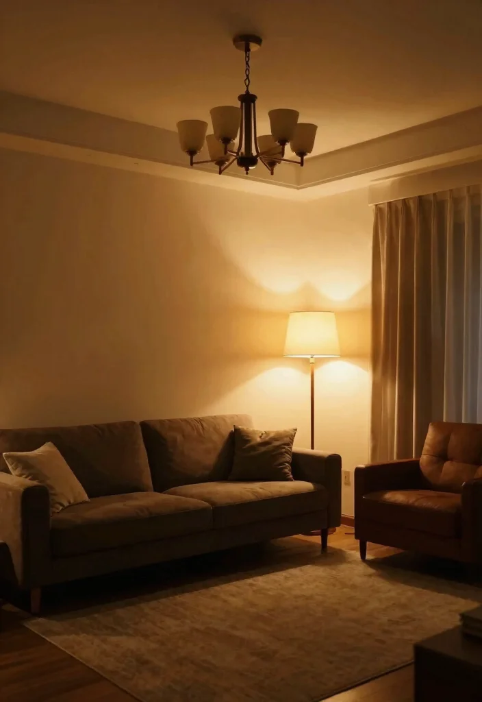 12 Dark Brown Living Room Decorating Ideas with Warmth 6. Ambient Lighting Ideas 0