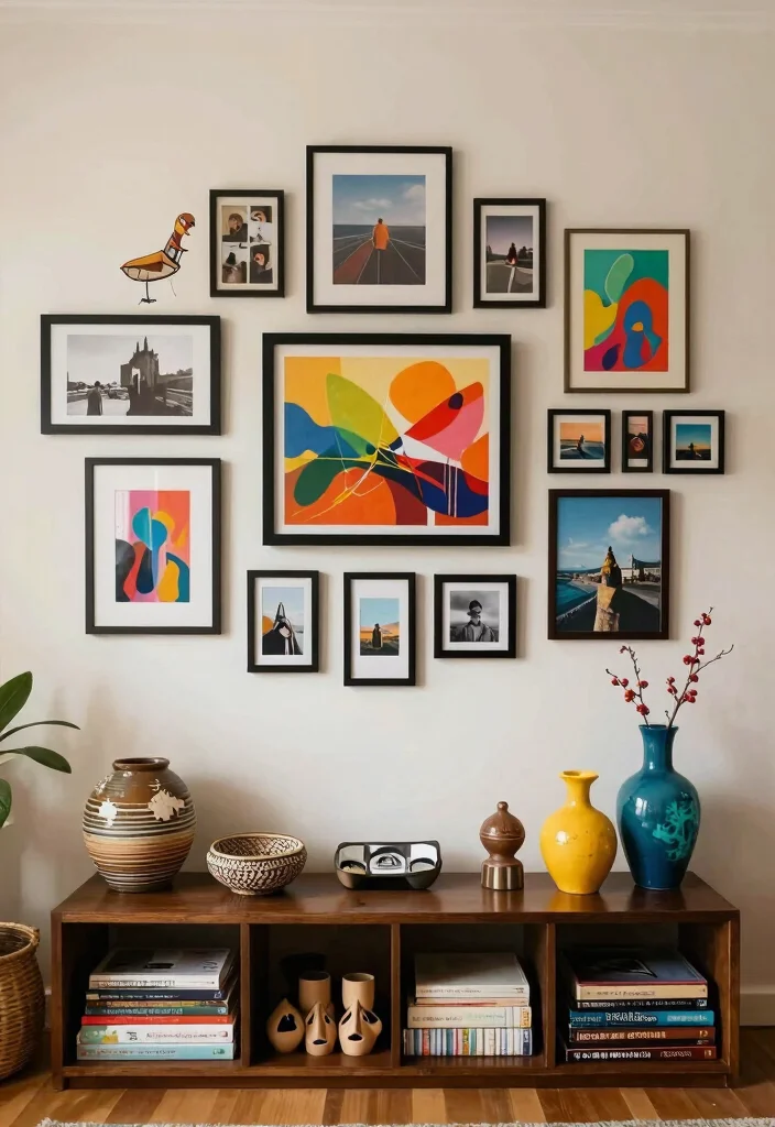 12 Dark Brown Living Room Decorating Ideas with Warmth 8. Personal Touches with Art and Decor 0