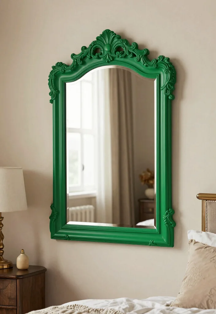 12 Emerald Green Bedroom Ideas for a Rich Elegant Look 8. Emerald Green Decorative Mirrors 0